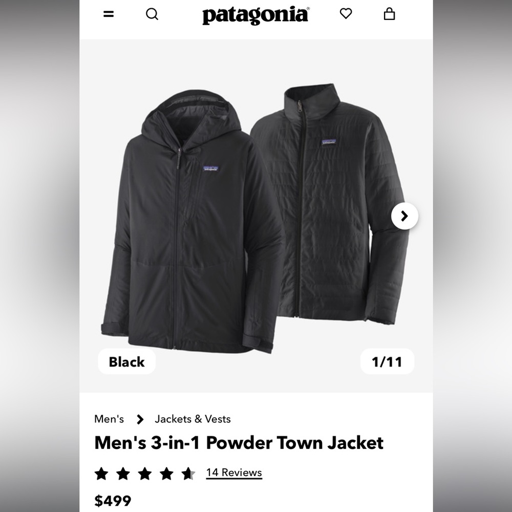 Patagonia 3 in 1 Powder Town Jacket